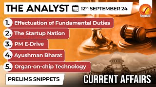 Current Affairs Today The Analyst 12 September 2024  Newspaper Analysis  Vajiram And Ravi [upl. by Ahsikat313]