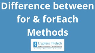 JavaScript Difference between for amp forEach Methods  Looping Methods  Iterate Over An Array [upl. by Raji]