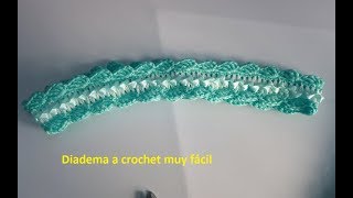 diadema a crochet tejida para niñas  tutorial para zurdos [upl. by Normy]