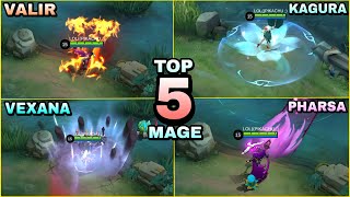 TOP 5 BEST MAGE FOR 2023  MOBILE LEGENDS [upl. by Diahann]