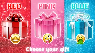 Choose your gift 🎯🌟🤑  3 gift box challenge Red Pink or Blue 2 good amp 1 bad giftboxchallenge [upl. by Ttoile]