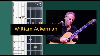 Guitar TAB William Ackerman Conferring With The Moon  Tutorial  Sheet  Lesson iMn [upl. by Meter455]