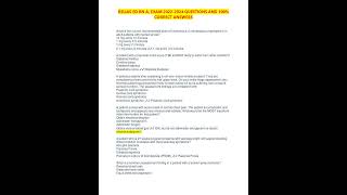 RELIAS ED RN A EXAM QUESTIONS AND 100 CORRECT ANSWERS 20232024RELIASEDRNA [upl. by Arabeila]