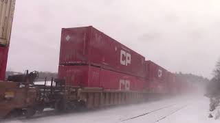 CPKC CP 119 with KCSM 4568 and 4506 mid DPU passing Palgrave [upl. by Ambrosi3]