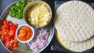 Cheese loaded readymade base pizza recipe readymade base cheese burst pizza homemade pizza recipe [upl. by Yenffad839]