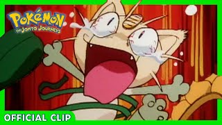 Meowth Disguised as Sunflora  Pokémon The Johto Journeys  Official Clip [upl. by Ecnarwal]