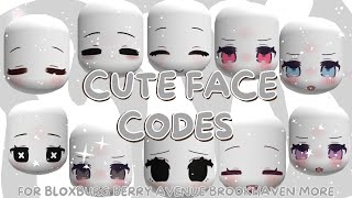 Cute Face codes for Berry Avenue Brookhaven and Bloxburg roblox [upl. by Margery]