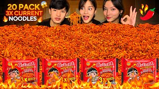 20 PACKS OF 3X SPICY NOODLES CHALLENGE🥵🔥 EATING WHOLE BOX 3X NOODLES😱 INSANE FOOD CHALLENGE [upl. by Suinotna655]