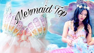 How to crochet a mermaid top free crochet pattern US [upl. by Irakuy]