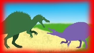 Dinosaurs Cartoons Battles Spinosaurus vs Oxalaia DinoMania [upl. by Jacobah]