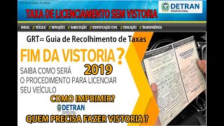 Como imprimir a guia GRT 2020 e obter o CRLV 2020 Licenciar carro sem VISTORIA 2020 [upl. by Niran]