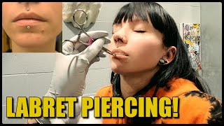 Getting My LABRET Pierced  amp The First Week Healing [upl. by Ennaitsirk317]