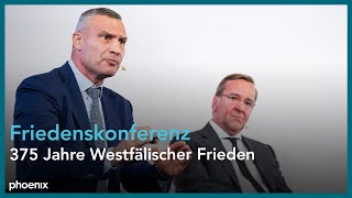 Westfälische Friedenskonferenz u a mit Armin Laschet Boris Pistorius Wolfgang Ischinger [upl. by Ecneitap]