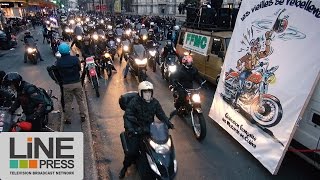 Les motards parisiens très en colère  Paris  France 16 janvier 2017 [upl. by Duile166]