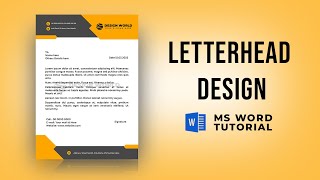 Letterhead Design in MS Word  Letterhead format  MS word tutorial [upl. by Britte]