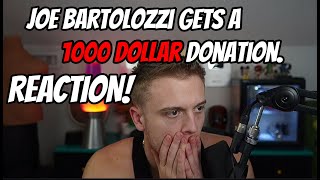 Joe Bartolozzi reacts to a 1000dollar donation [upl. by Daffy]