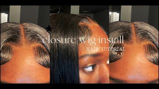 DETAILED FLAT AND LAID 5x5 CLOSURE WIG INSTALL  HAIR TUTORIAL  INVENTING RIYAH [upl. by Bevers]