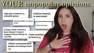 reacting to YOUR unpopular book opinions 😄📖 spoiler alert i got very offended [upl. by Any]