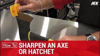 Sharpening An Ax or Hatchet  Ace Hardware [upl. by Nissensohn]