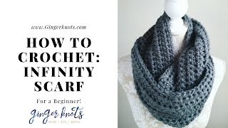 How to Crochet an Easy Infinity Scarf Crochet Tutorial for Beginners [upl. by Shull266]