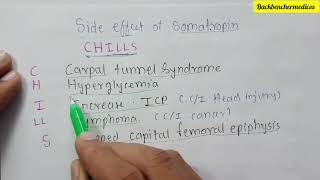 Somatropin side effects  pharmacology mnemonics backbenchermedicos [upl. by Anekahs]