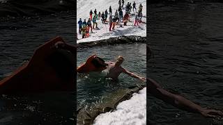 Pond Skim Alt  Water Slide Challenge Grimentz 28 skiing ski switzerland suisse schweiz [upl. by Platus639]