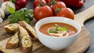 Homemade Creamy Roasted Tomato and Red Pepper Soup Recipe [upl. by Ahsikel]