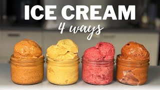 HEALTHY HOMEMADE ICE CREAM » 4 Easy GuiltFree Recipes  No Ice Cream Machine DairyFree [upl. by Esoj876]