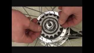 How to fit a sprocket to a Shimano Nexus 3 Nexus 7 Nexus 8 hub gear [upl. by Lahpos]