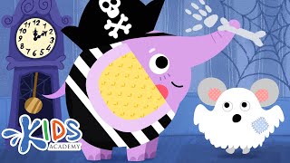 Hickory Dickory Dock Halloween Song  More Nursery Rhymes amp Kids Songs  Kids Academy [upl. by Nosyrb]