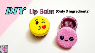 How to make Lip balm at home Homemade lip balm only 3 ingredientsDIY Tinted lip balm shorts [upl. by Burhans102]