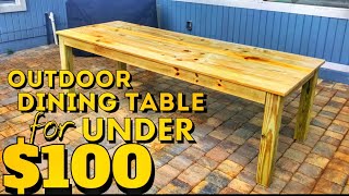 How to Build an Outdoor Farmhouse Table for Under 100  Woodworking DIY Project [upl. by Annaili831]