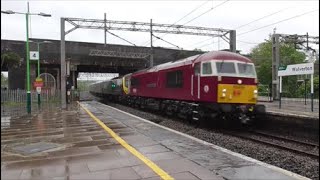 GBRf 69009 Western Consort passes a rainy Wolverton hauling two EMR 360s 030524 [upl. by Omle]