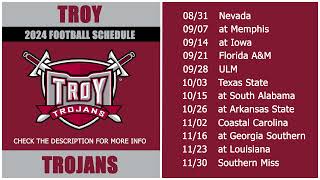 2024 Troy Trojans Football Schedule [upl. by Aneeg]