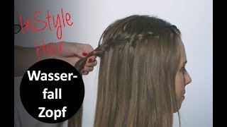 Wasserfall Zopf Tutorial So kannst du dir die elegante Frisur selber machen [upl. by Anemij]