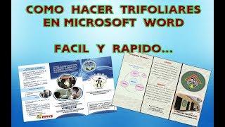 COMO HACER UN TRIFOLIAR EN WORD FACIL [upl. by Alaehs702]