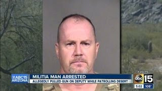 AZ Minuteman Arrested for Pointing Rifle at Sheriffs Deputy [upl. by Namruht]