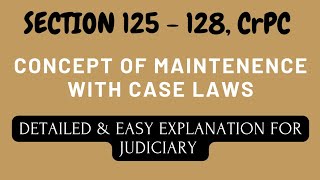 Section 125  128 CrPC  Maintenance  Judiciary [upl. by Gavan]