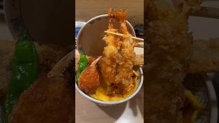 【特大アナゴ】海鮮焼きカツ丼！Seafood Katsudon Japanese Street Food 海老フライとカニ爪！とんかつ 一 はなれ 日本橋グルメ [upl. by Gipps]