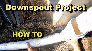 How to Install a PVC Downspout Drain Pipe Great DIY Project [upl. by Ecissej253]