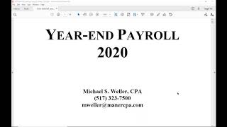 Payroll Update  Preparing for YE 2020 Quick Glance at 2021 [upl. by Yelsnia]