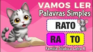 VAMOS LER  Palavras simples para ler fácil  familia silábica do R  alfabeto videoeducativo [upl. by Aniehs924]