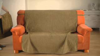 How to Put an Universal Sofa Cover [upl. by Yesnil432]