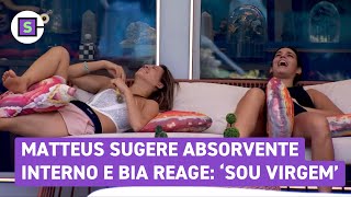 BBB 24 Matteus sugere absorvente interno e Beatriz reage Sou virgem [upl. by Ahsatin760]