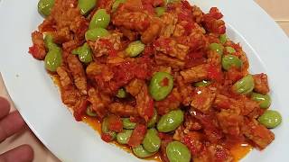 Resep Dan cara Memasak Goreng Tempe Sambal Pete [upl. by Eimac921]