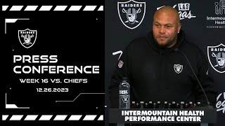 Coach Pierce Recaps Win Over the Chiefs ‘We Got Guys That Love Football’  Raiders  NFL [upl. by Fernald]