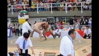 Veresiuk UKR v Ulambayar MGL  World Games 2013 Sumo HW July 26th [upl. by Sirmons]