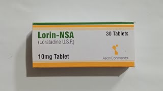 Lorin NSA 10 mg Tablets price  Loratadine 10 mg  Anti Allergy Tablets [upl. by Eelra285]