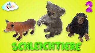 Schleichtiere Wildtiere Haustiere mit Tiernamen und Tierstimmen vorgesprochen Deutsch 2 [upl. by Selinda]