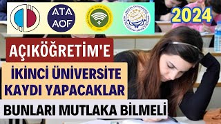 Açıköğretim Aöf Sınavsız İkinci Üniversite Kayıt Şartları Bu Şartlara Mutlaka Dikkat Edin [upl. by Lewes]